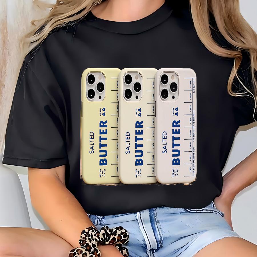 Salted Butter Stick Phone Case, Iphone 17 16 15 14 13 12 11 Pro Max Plus Mini, Google Pixel 9 8 7 6, Butter Phone Case Unsalted Yellow Cover T-shirt