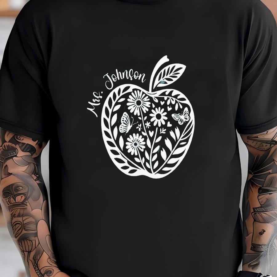 Personalized Teacher Shirt With Name, Custom Teacher Gift, Back To School, Cute Teacher Appreciation Shirt For Women, First Day Of School T-shirt