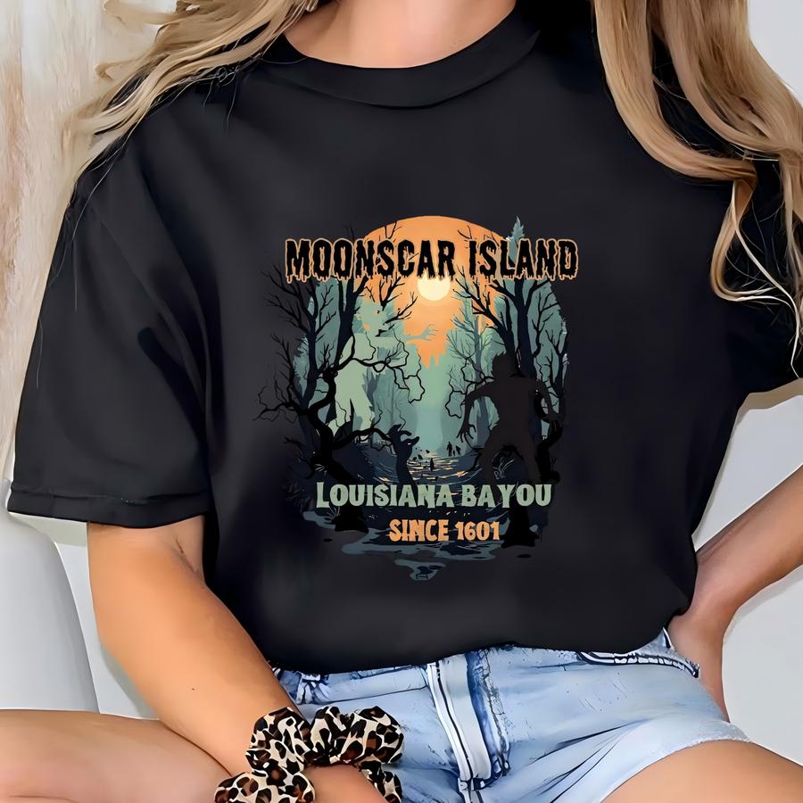 Halloween Shirt Moonscar Island, Funny Halloween In Summer Shirt, Spooky Island Halloween Shirt, 90s Nostalgia Halloween 2025 Shirt Haloween T-shirt
