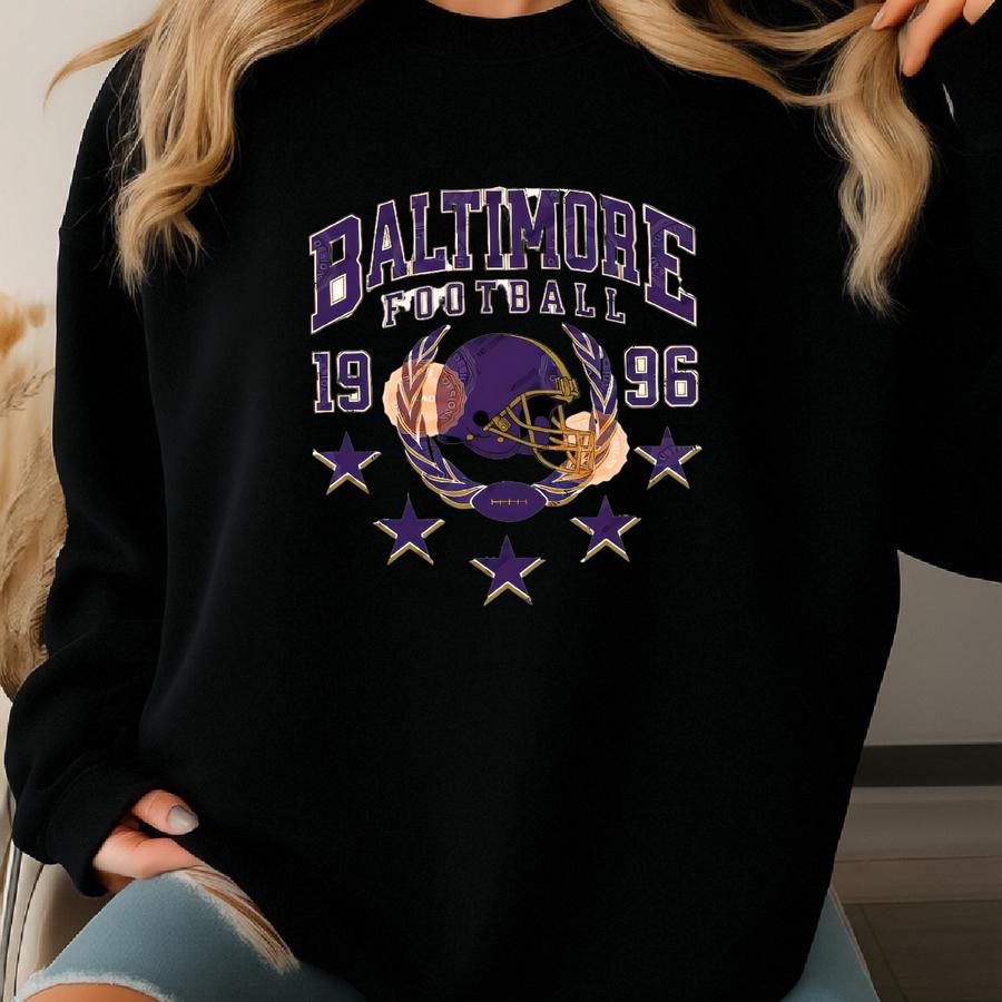 Baltimore Football T-shirt For Woman And Kids, Sports Gear, Football Game Day Apparel, Tailgate Raven Shirts, Gifts For Her Sweatshirt