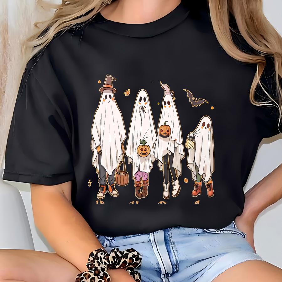 Custom Family Ghost Shirt: Personalized Halloween Matching Group Tee T-shirt