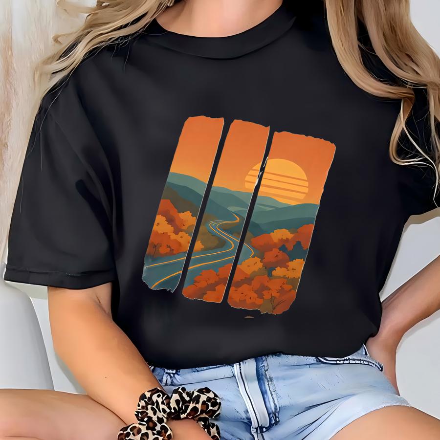 Shenandoah National Park Tshirt Sweatshirt Hoodie, Virginia Scenic Drive Tee, Blue Ridge Mountains Shirt, Brushstroke Design Hiking Gift T-shirt