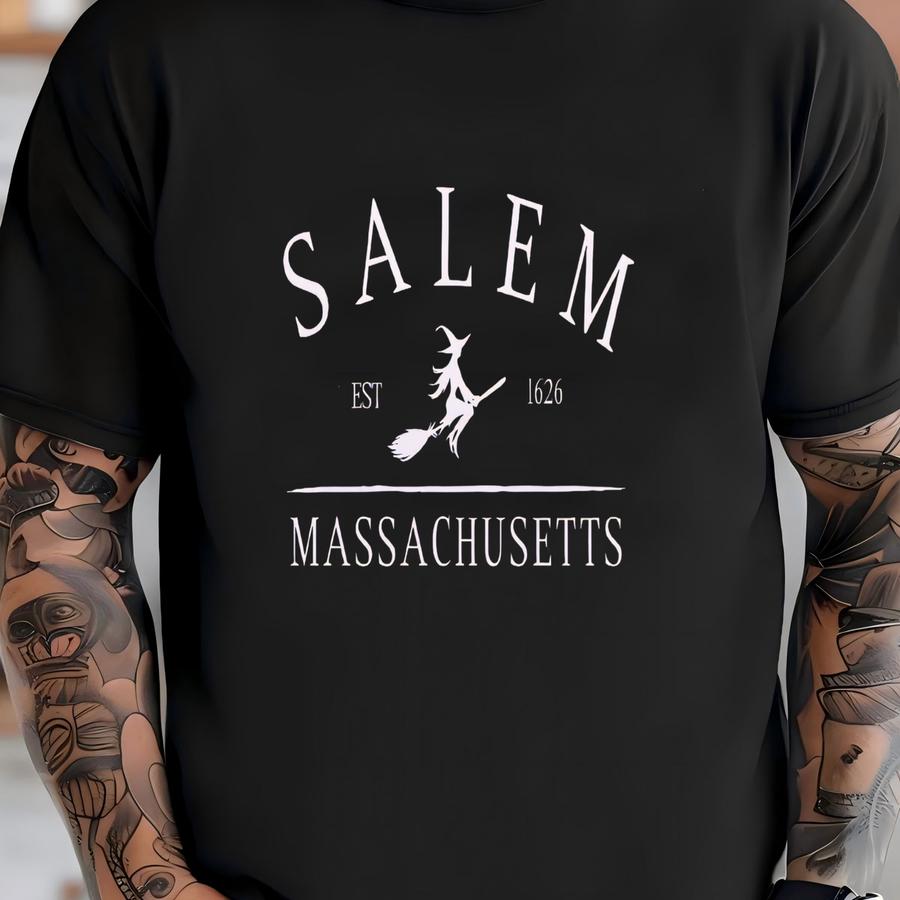 M Ma Witch Shirt, Vintage Est 1626 Halloween Tee, Spooky Season Shirt, Fall Aesthetic, M Massachusetts Gift T-shirt