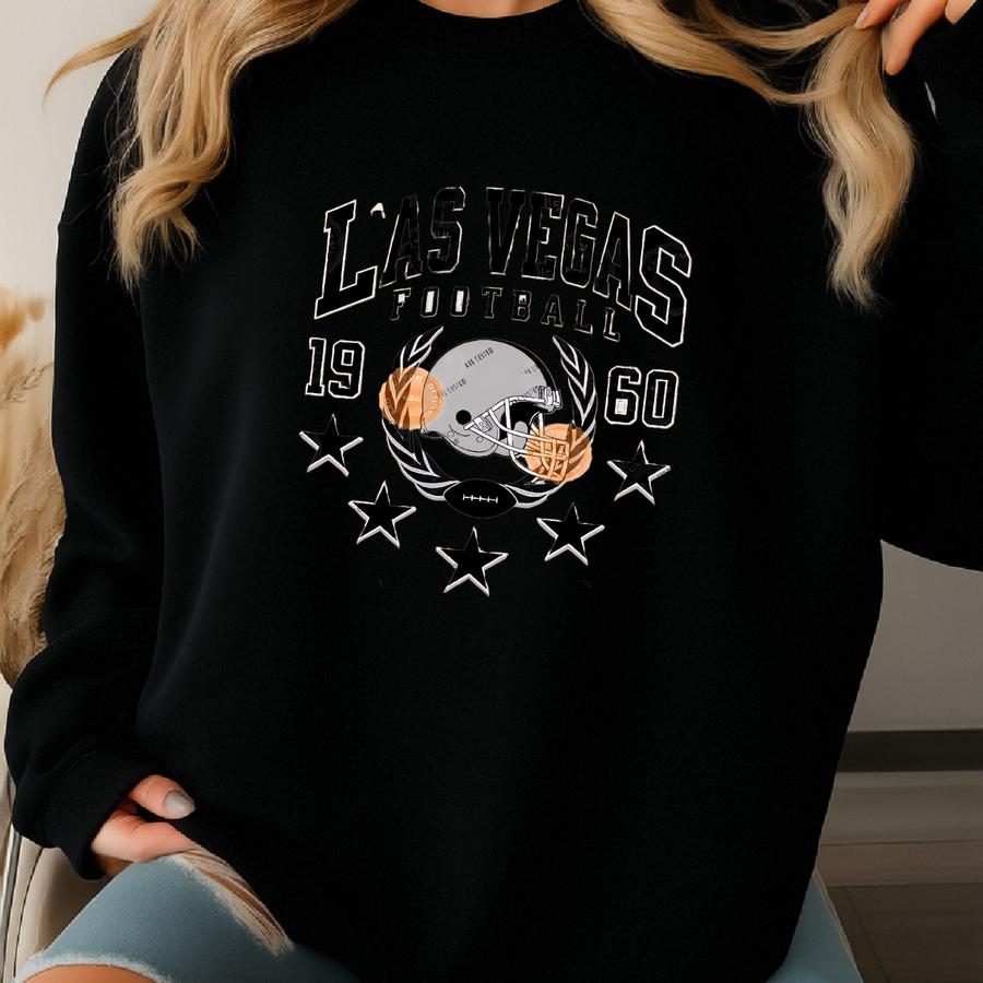 Las Vegas Football Crewneck Sweatshirt For Kids And Woman, Game Day Apparel, Football Sports Gear, Gifts For Her Top, Raider Tailgate Shirts Sweatshirt