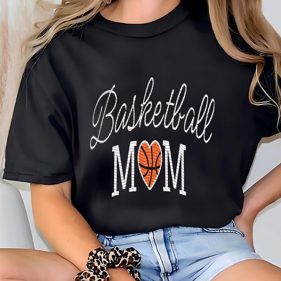 Basketball Mom Heart Hat T-shirt