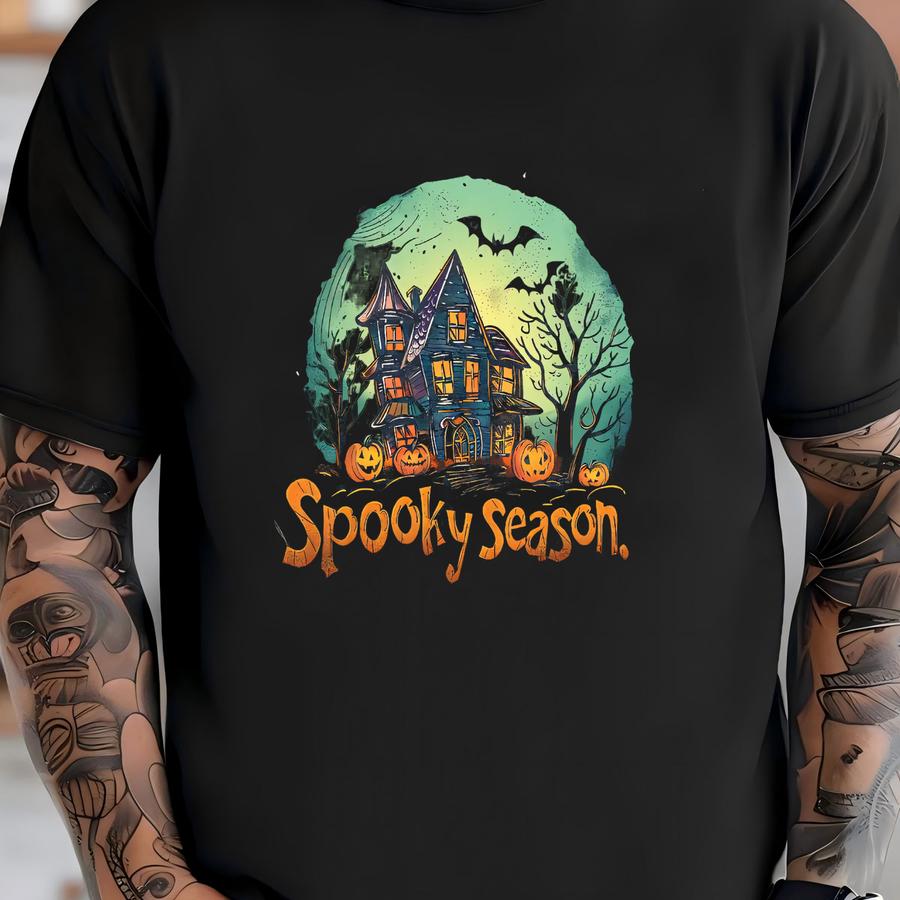 ® Shirt, Spooky Season Shirt, Halloween Horror Tee, Halloween Pumpkin, Halloween Witchy Bats, Haunted House, Halloween 2025 T-shirt