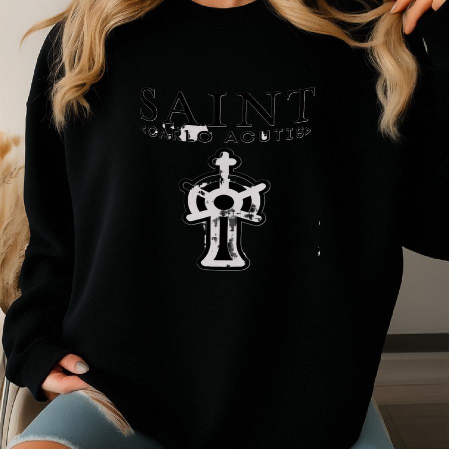 Saint Carlo Acutis Mug: Modern Catholic Coffee Cup, Eucharist Devotion Sweatshirt