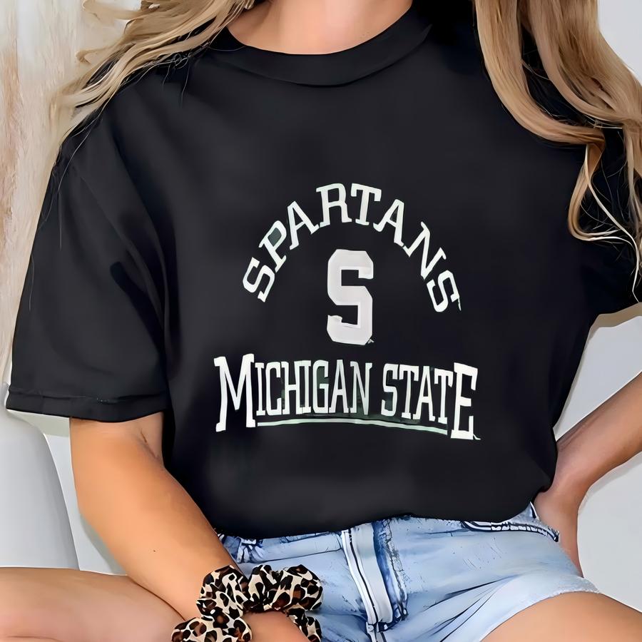 90s Ncaa Michigan State University ‘spartans’ Crewneck Sweatshirt Y Logo Green Color Men’s L T-shirt