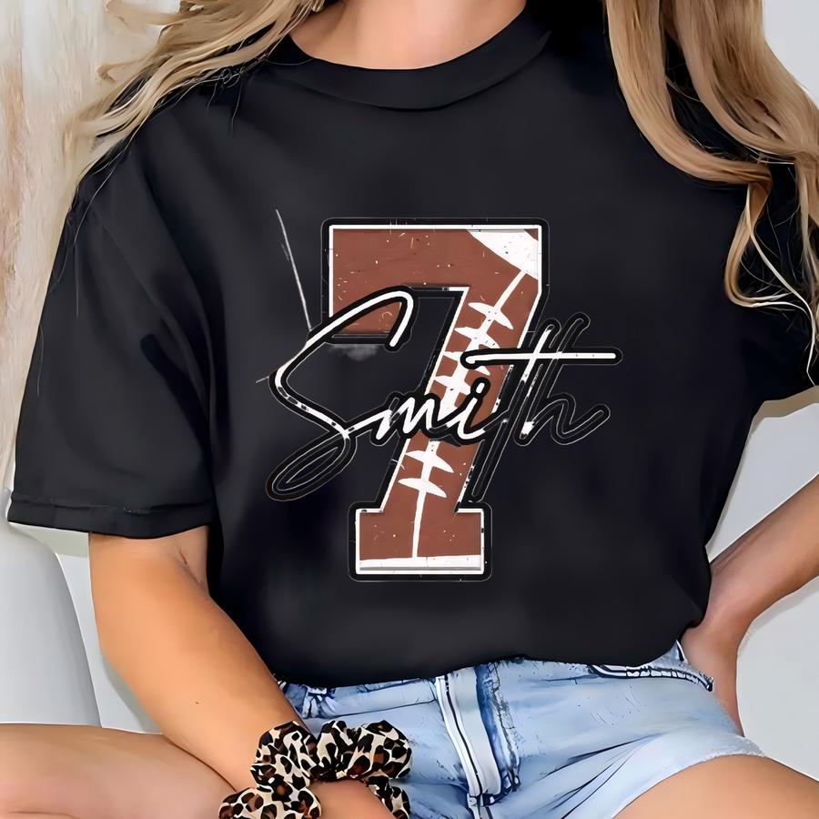 Custom Football Mom Sweatshirt: Personalized Name And Jersey Number Sweater T-shirt