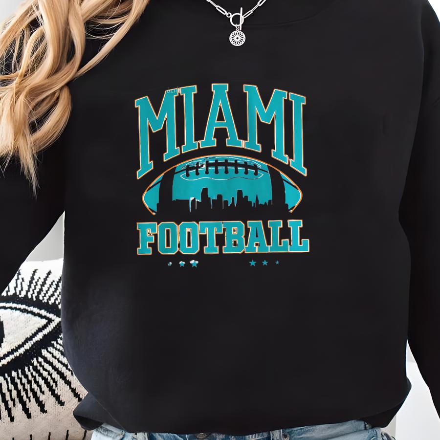 Miami Football Vintage Style T-shirt, Retro Miami Football T-shirt, Dolphins Football T-shirt, Vintage Miami Fans Gift Fcy20 Sweatshirt