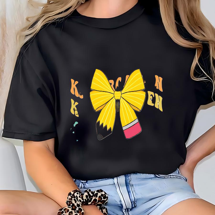 Kindergarten Coquette Pencil Bow Shirt: Back To School Tee T-shirt