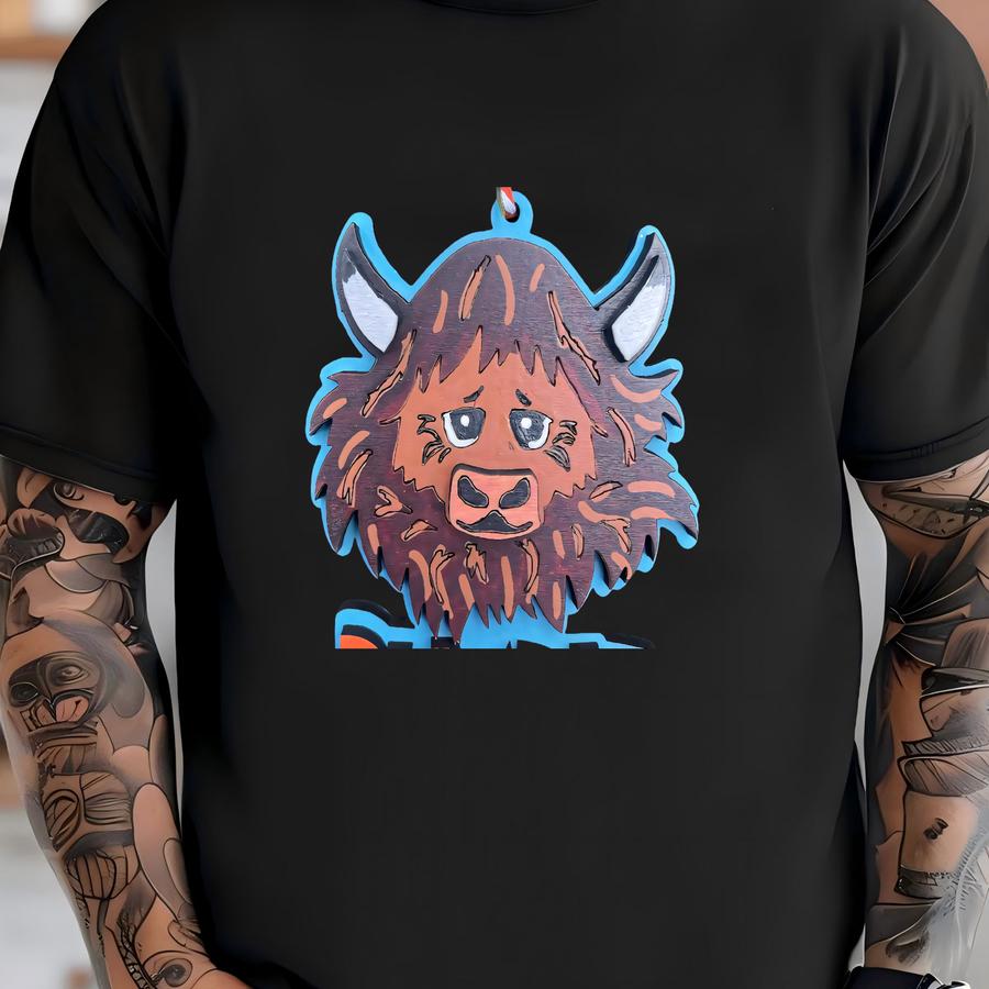 Okc Rumble The Bison Ornament, Thunder Basketball 3d Car Charm Or Gift Tag T-shirt