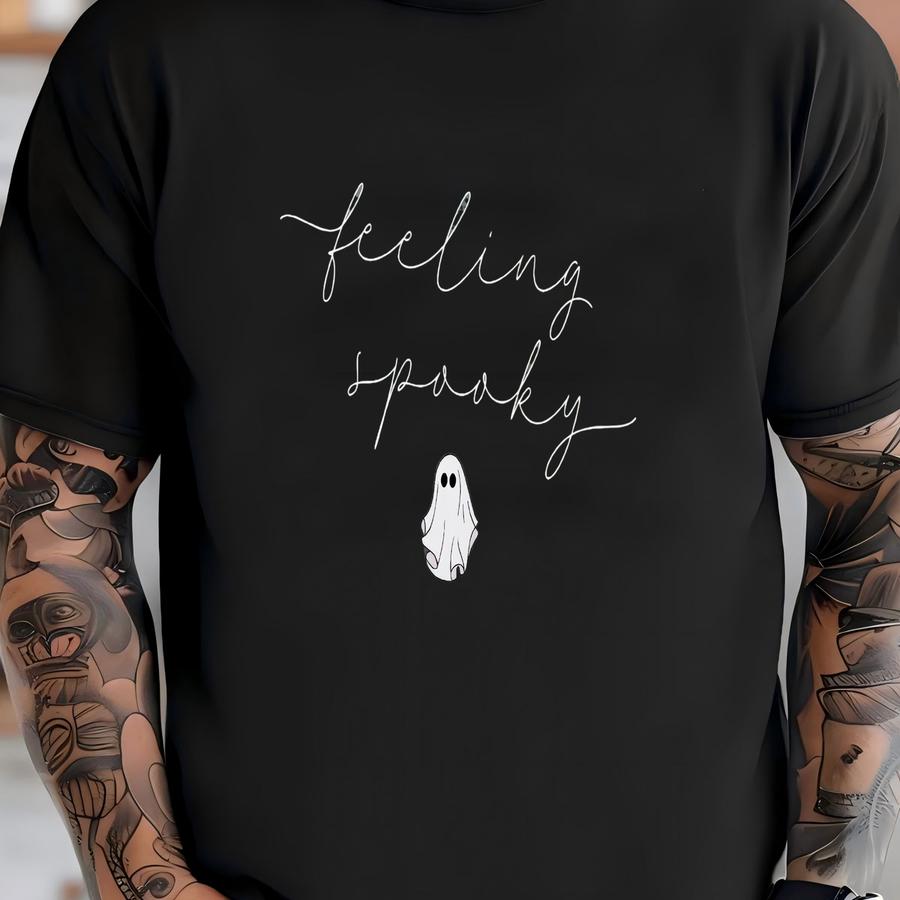 Feeling Spooky Halloween Shirt, Halloween Shirt, Retro Ghost Shirt, Cute Fall Shirt, Women's Halloween Tee, Pumpkin Season T-shirt