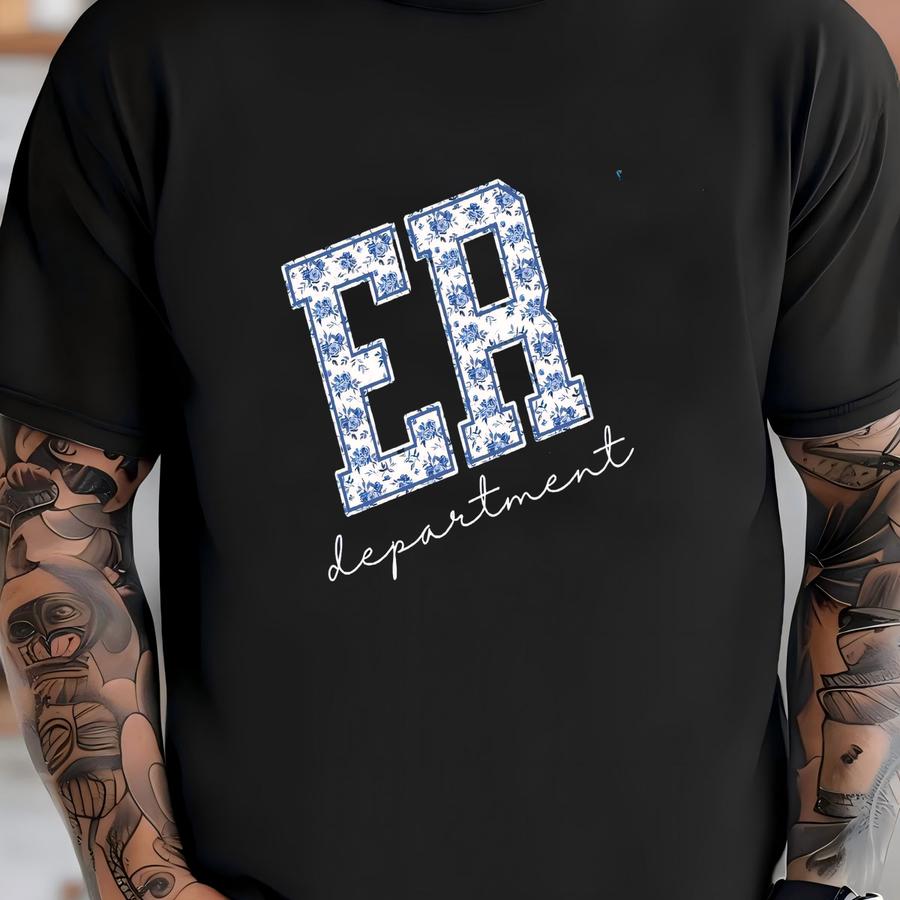 Floral Er Nurse Sweatshirt, Emergency Room Rn Sweatshirt, Retro Er Sweatshirt, Emergency Medicine Nurse, Emergency Nurse Gift, Nursing Gifts T-shirt