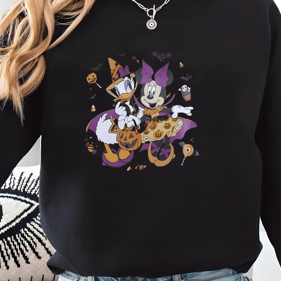 Vintage Daisy Halloween Shirt, Halloween Shirt, Wdw Land Halloween Girls Trip 2025, Besties Halloween Tee Sweatshirt