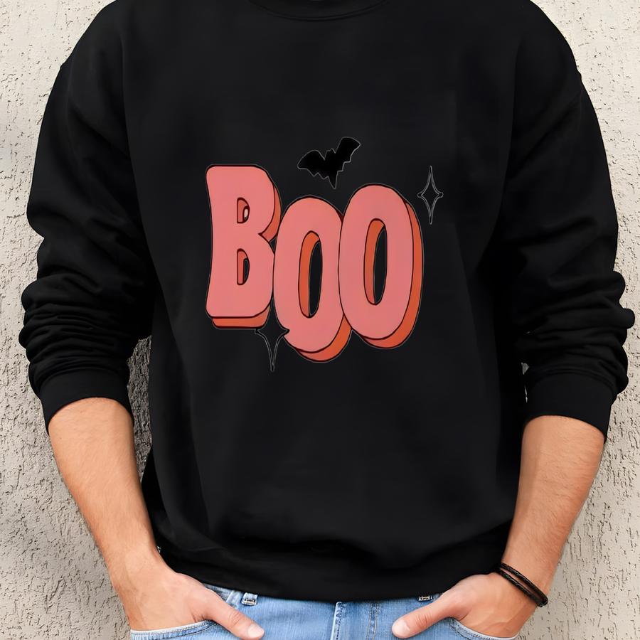 Halloween Boo T-shirt, Ghost, Cute Ghost Lovers Tee, Halloween Crewneck, Spooky Season Outfit, Halloween Shirt, Spooky Gift Sweatshirt