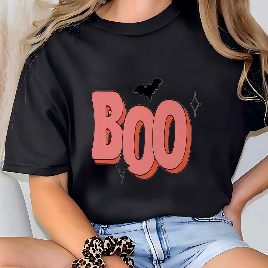 Halloween Boo Hoodie, Ghost, Cute Ghost Lovers Tee, Halloween Crewneck, Spooky Season Outfit, Halloween Shirt, Spooky Gift T-shirt