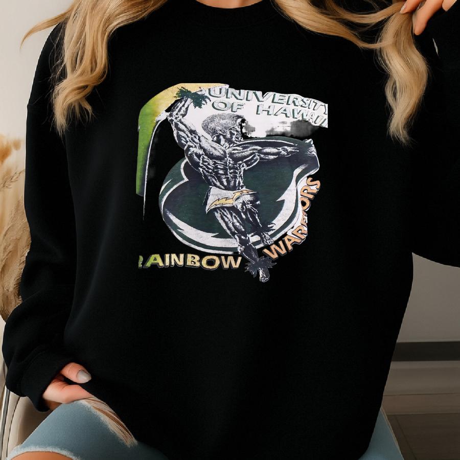 Vintage 00s Hawaii Rainbow Warriors T-shirt Hawaii Rainbow Warriors Sweatshirt Uh University Of Hawaii Hawaii Football Sweater Hoodie Gift Sweatshirt