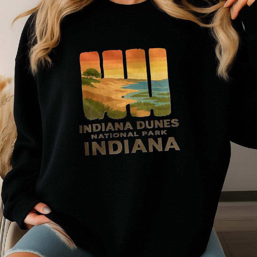 A Dunes National Park Tshirt Sweatshirt Hoodie, Lake Michigan Beach Sunset Tee, Comfort Color Midwest Hiking Shirt, Nature Lover Gift Sweatshirt
