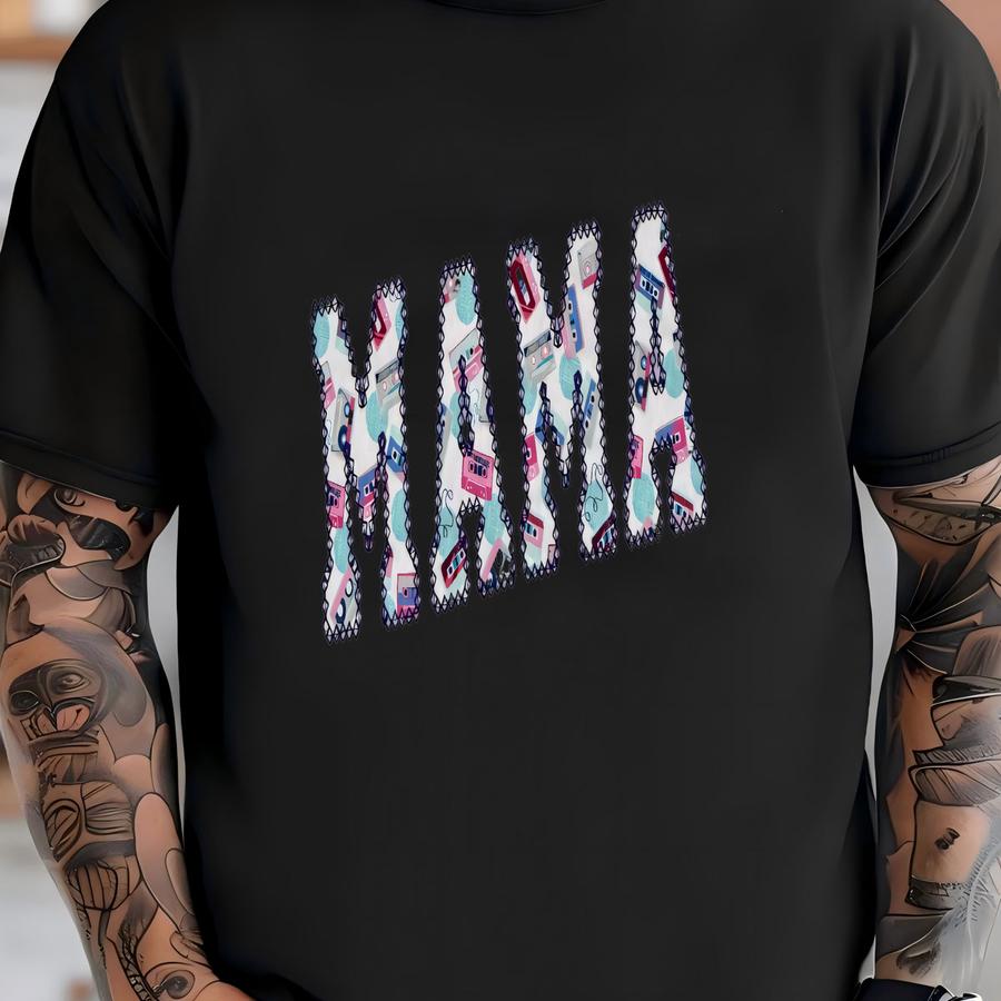 Generation X Mama Shirt, Custom Mama Tee, 90s Music Appliqué Shirt, Retro 80s Tee, Gift For Mom, Gen X Shirt T-shirt