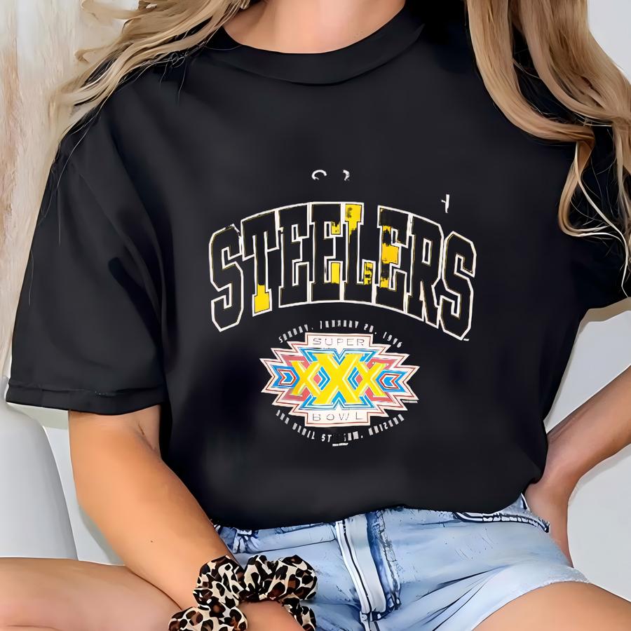 90s Pittsburgh ‘steelers’ Crewneck Sweatshirt Print Logo Black Color Men’s Xl T-shirt