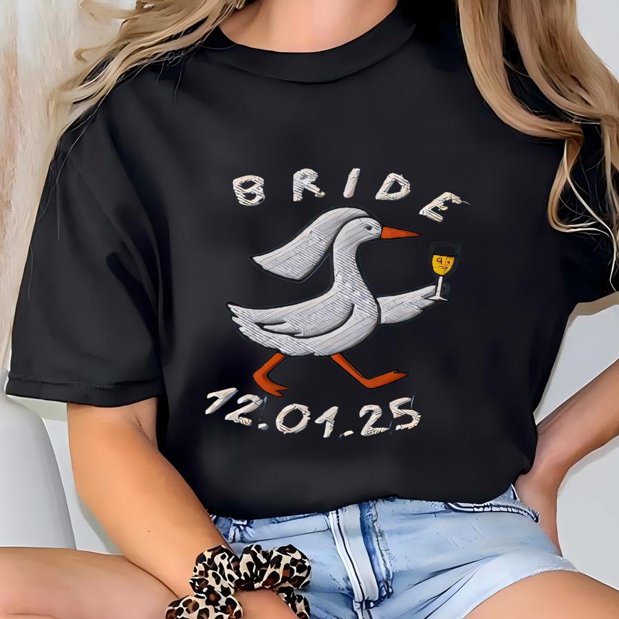 Personalized Silly Goose Bride Shirt, Bride To Be Funny Goose Lover Shirt, Bride Tshirt, - A3 T-shirt