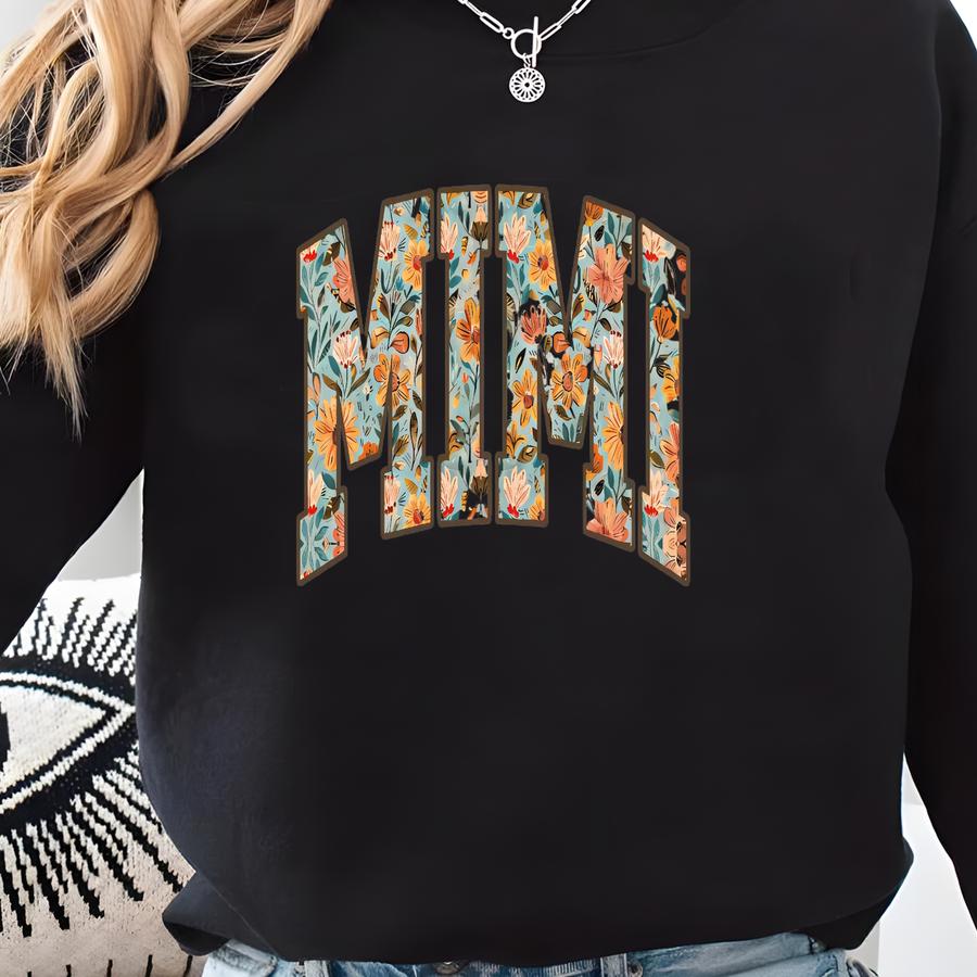 Mimi Sweatshirt, Mimi Shirt, Gift For Grandma, Fall Floral Mimi Sweater, Crewneck Mothers Day Gift Sweatshirt