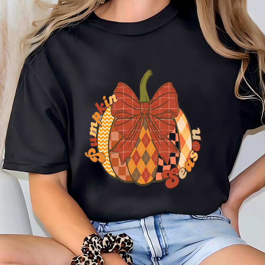 Coquette Pumpkin Season Sweatshirt: Fall Crewneck T-shirt