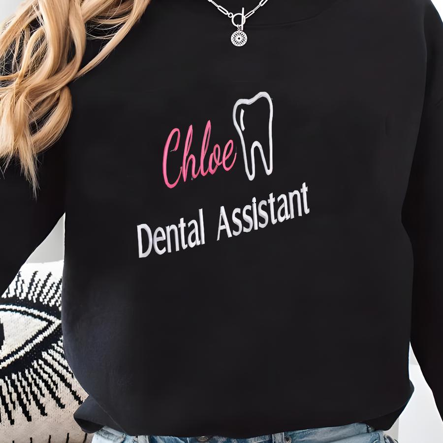 Dental Hygienist Gift, Custom Dental Hygienist Quarter Zip Sweatshirt, Personalized Dental Assistant Zip Up, Dental Sweat Shirt Sweatshirt