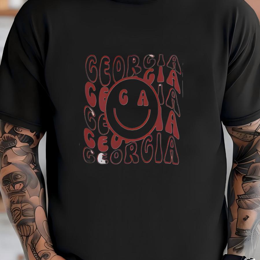 Georgia Sweatshirt, Georgia State Shirt, Vintage Georgia Hoodie Game Day Sweater Face Sweater, Georgia Vacation Tee Georgia Mom Gift T-shirt