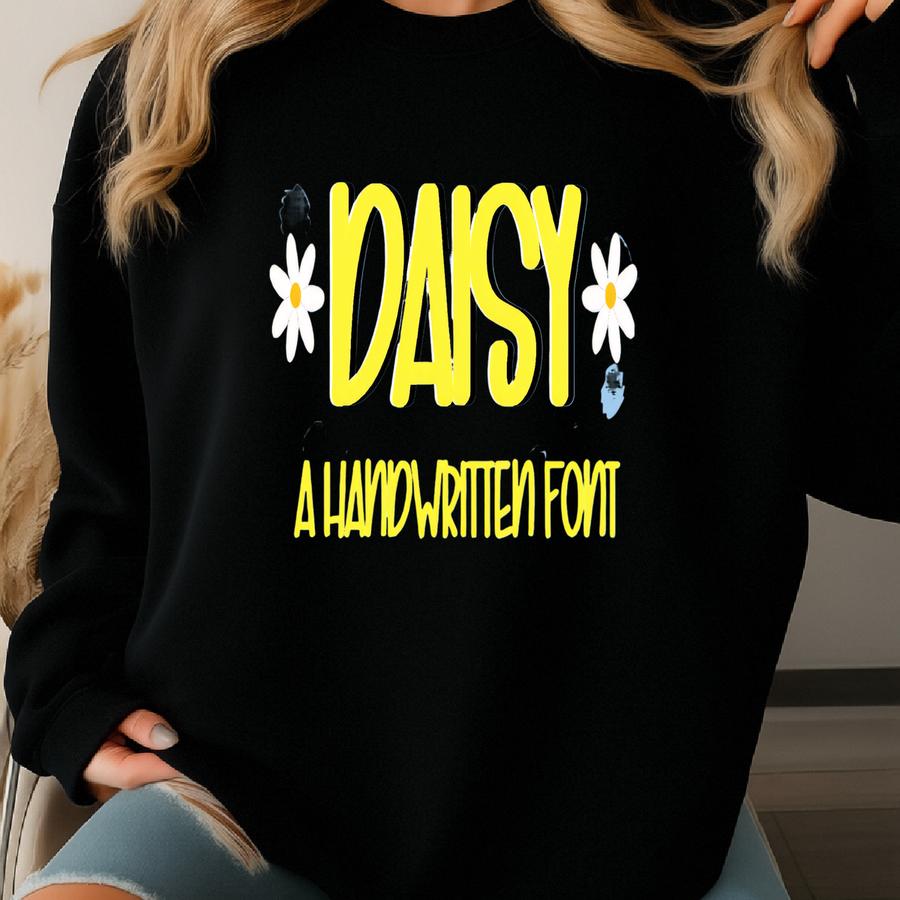 Daisy Handwritten Tybeable Otf Font Procreate Font Silhouette Font Hand Lettering A-z Full Alpha Cute Handwritten Font Quirky Font Sweatshirt