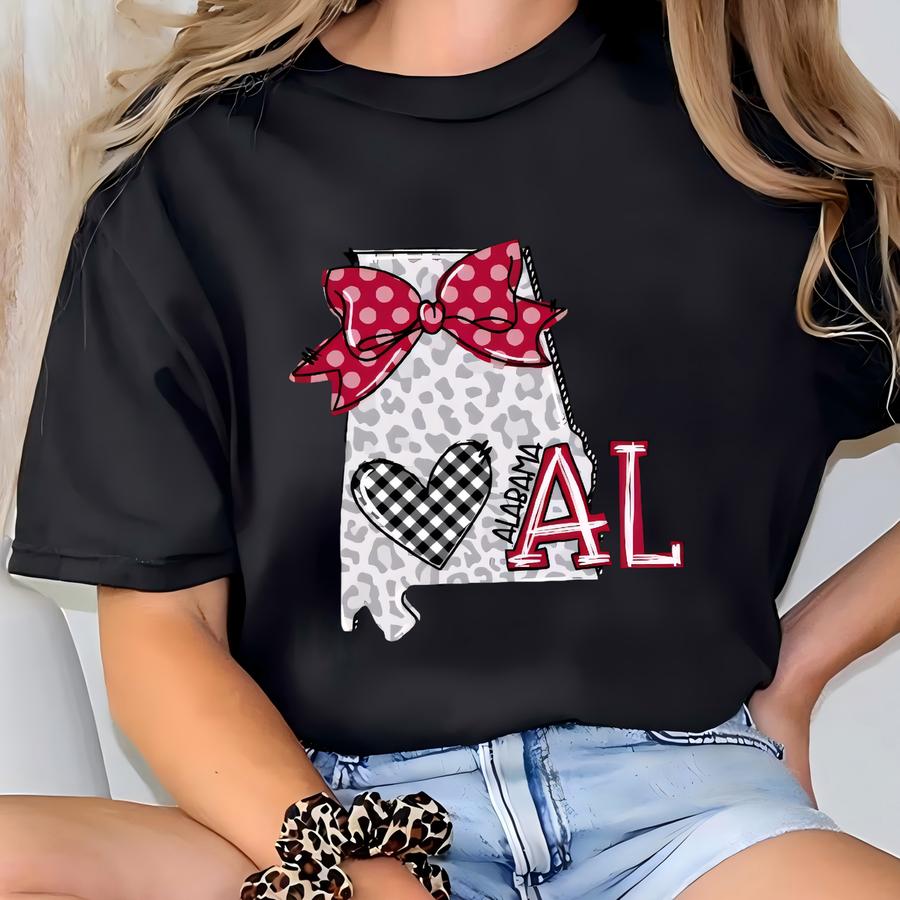 State Of Distressed Tshirt  ® Shirt Retro Style Coquette Bow Tee Game Day Tshirt Fan Gift T-shirt