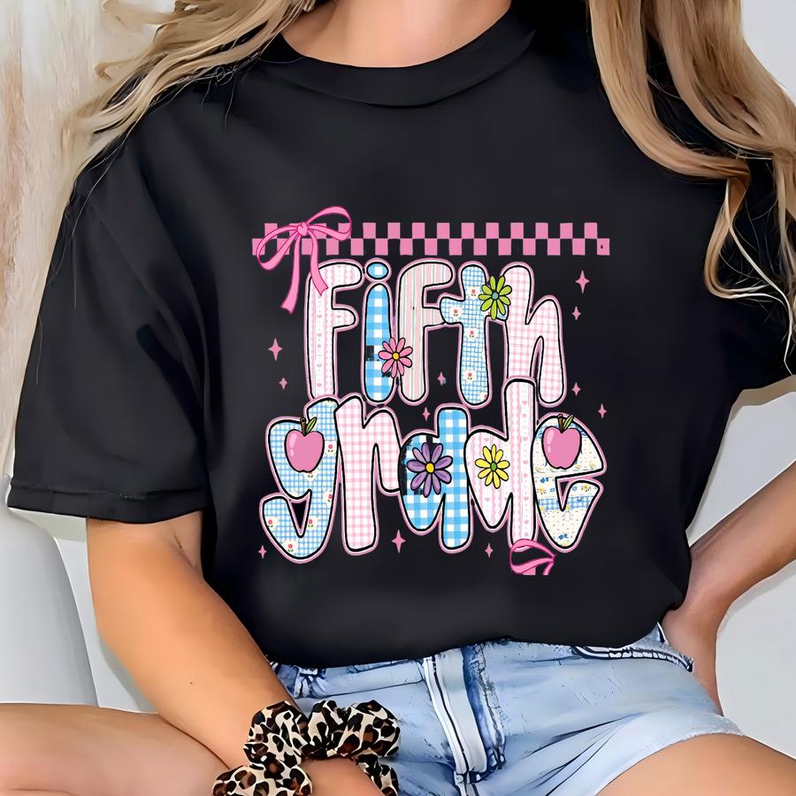 Fifth Grade Teacher Shirt: Coquette Bow Hoodie T-shirt