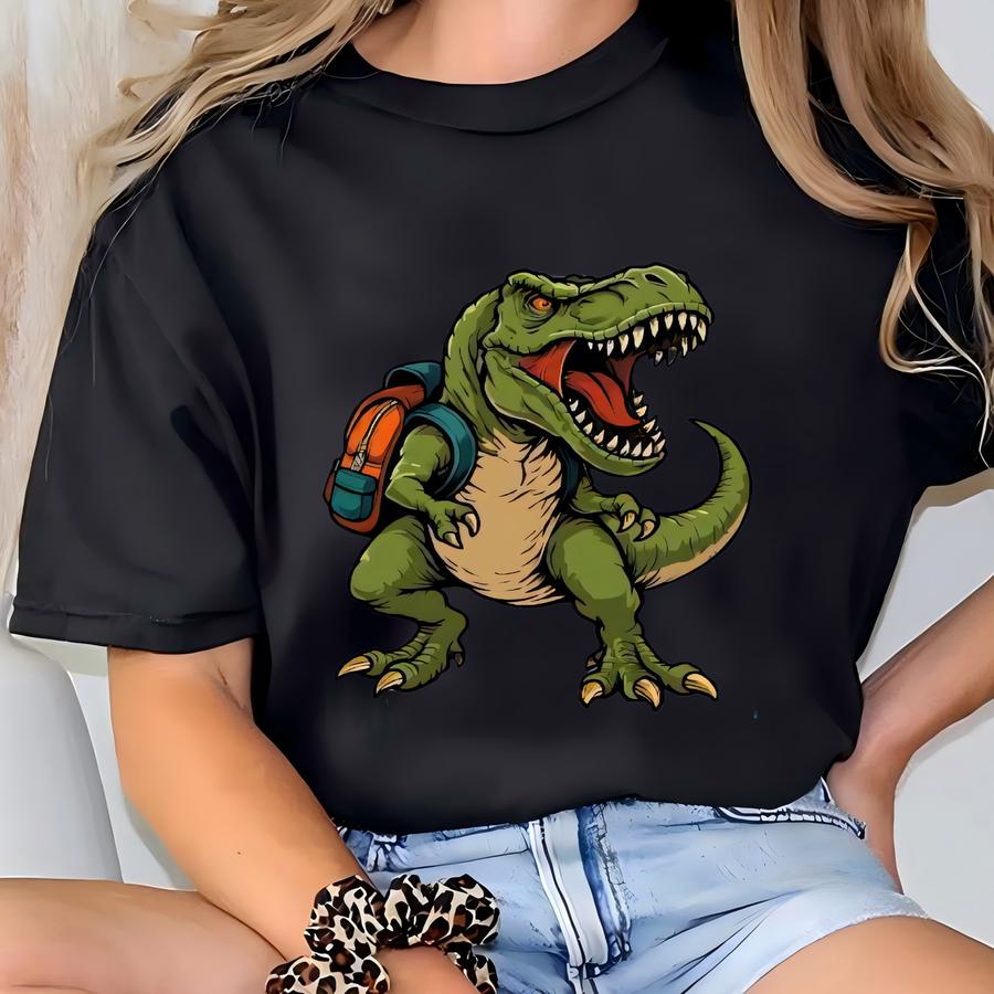 Custom 5th Grade Dinosaur Shirt: Roaring T-rex Back To School T-shirt