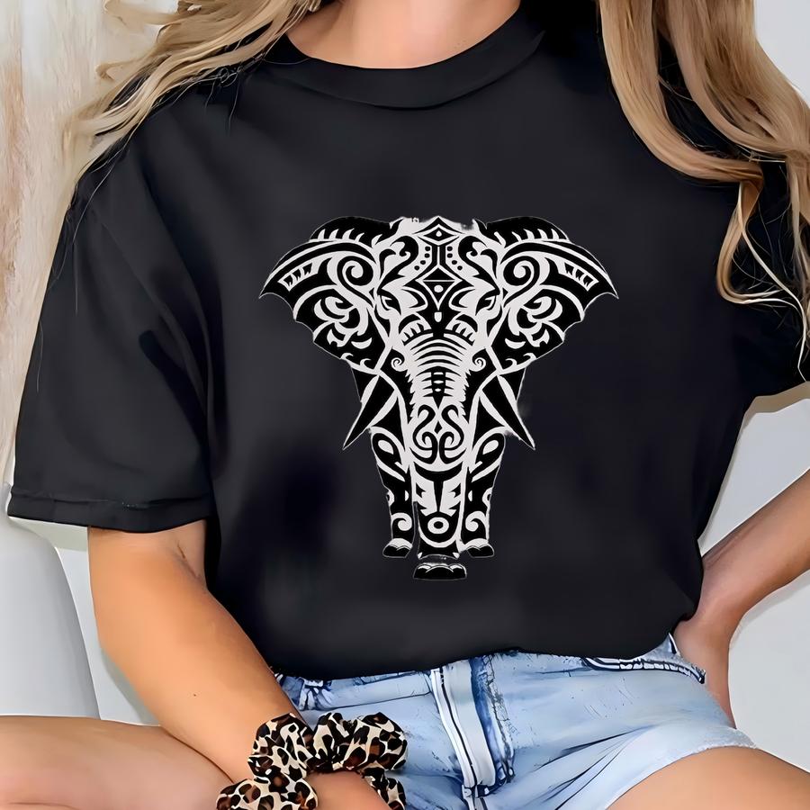 African Tribal Elephant Mug: Boho Ceramic Coffee Cup T-shirt
