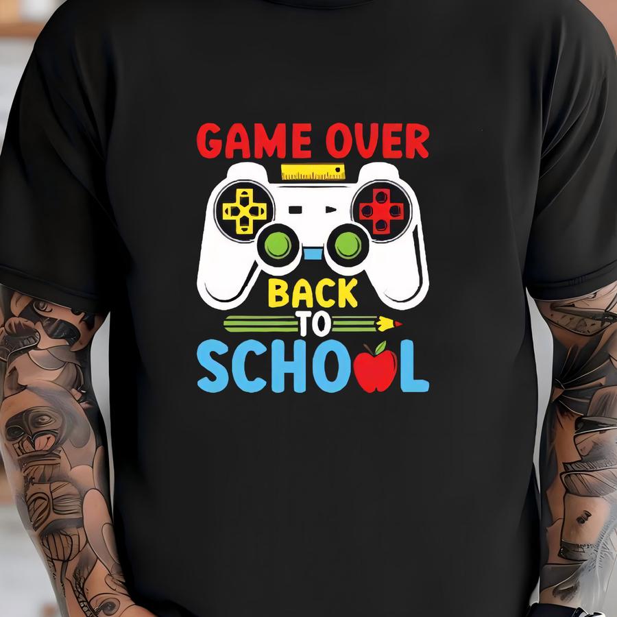 Game Over Back To School Shirt: Gamer Kids' Hoodie T-shirt
