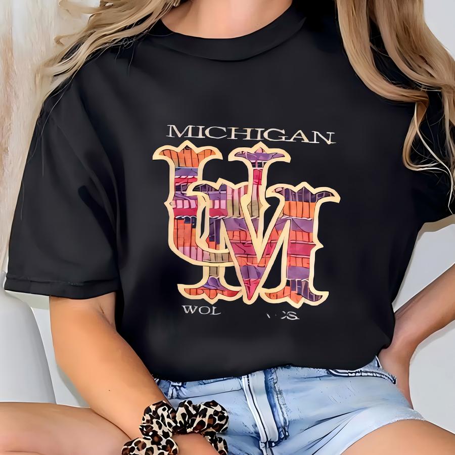 90s Ncaa University Of Michigan ‘wolverines’ Crewneck Sweatshirt Y Logo Blue Color Men’s Fit To L T-shirt