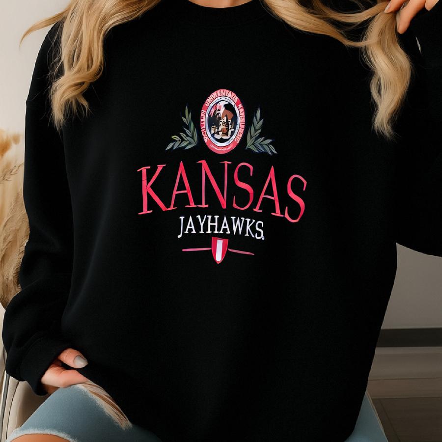 90s Ncaa University Of Kansas ‘jayhawks’ Sweatshirt Y Logo Blue Color Men’s L Sweatshirt