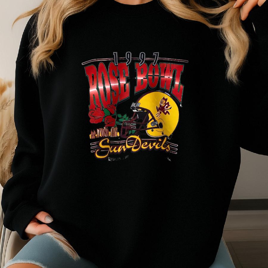 90s Ncaa Arizona State University ‘sun Devils’ Crewneck Sweatshirt Print Logo Grey Color Men’s L Sweatshirt