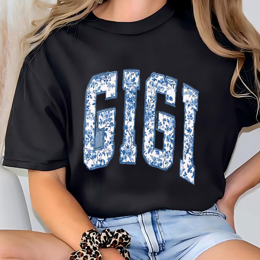 ® Gigi Sweatshirt, Toile Floral Gigi Crewneck, Gift For Gigi, Cute Gigi Tee, Pregnancy Announcement Boy, New Grandma Gift T-shirt