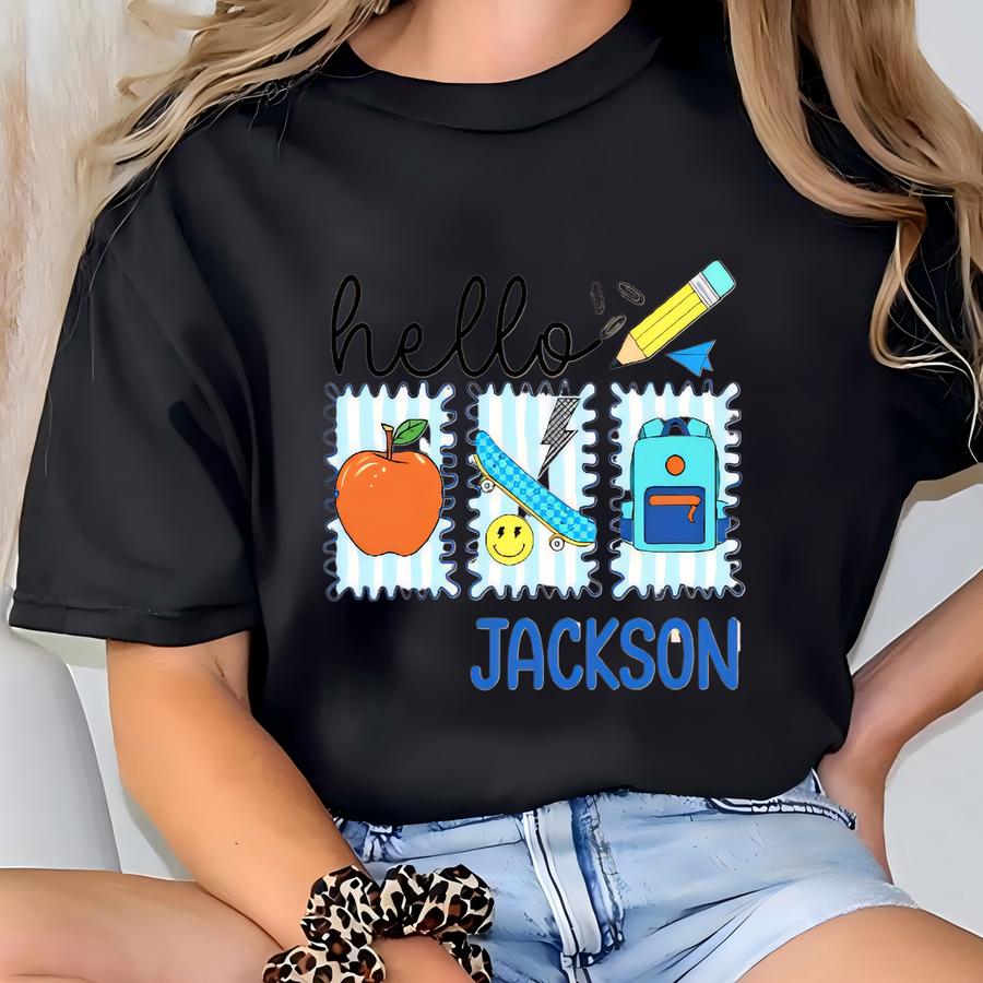 Personalized Back To School Shirt: First Day Of School Photo Tee T-shirt