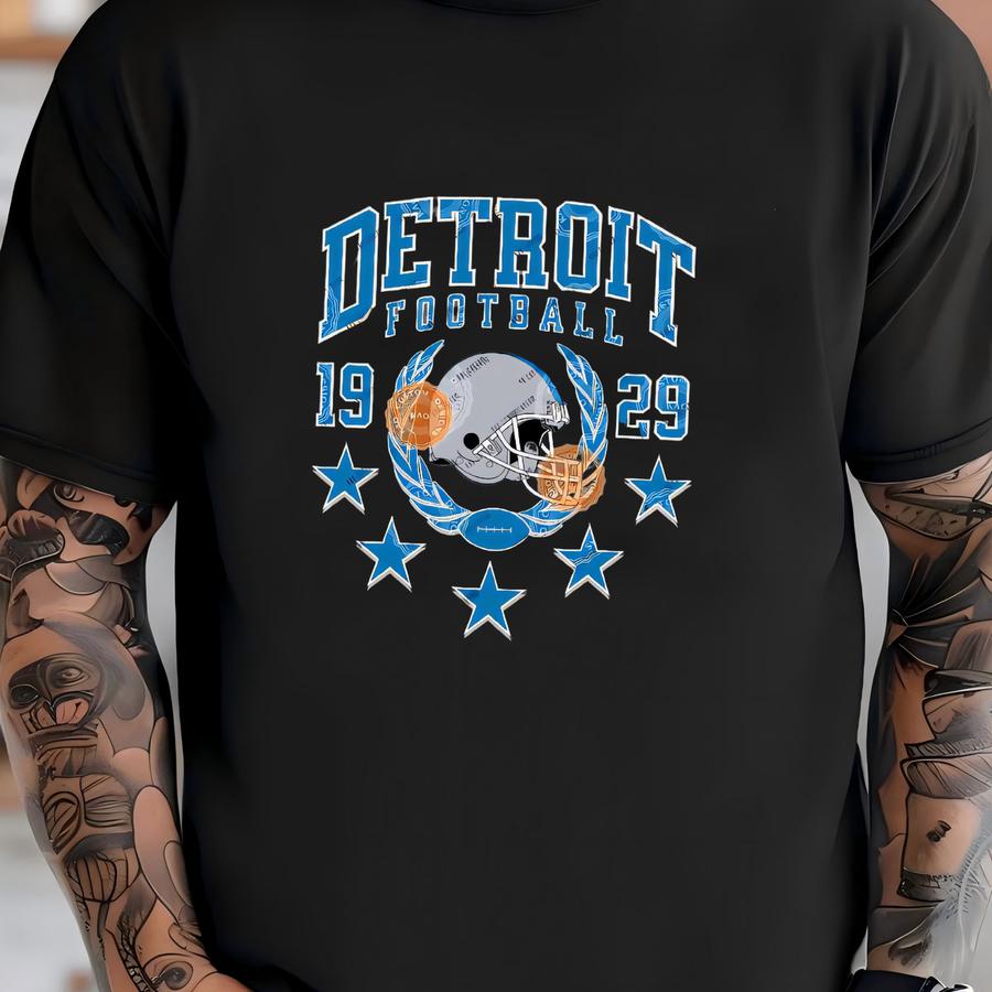Detroit Football Hoodie For Woman And Kids, Game Day Tee, Teen Sports Gear, Gifts For Her Shirts, Vintage Lion Cozy Apparel T-shirt