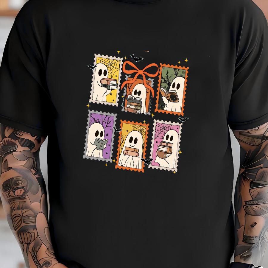 Funny Ghost Book Lover Hoodie: Halloween Tee T-shirt