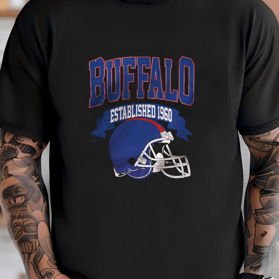 Vintage 1960 Buffalo Football Hoodie Unisex Adult , Youth Tee, Sweatshirt T-shirt