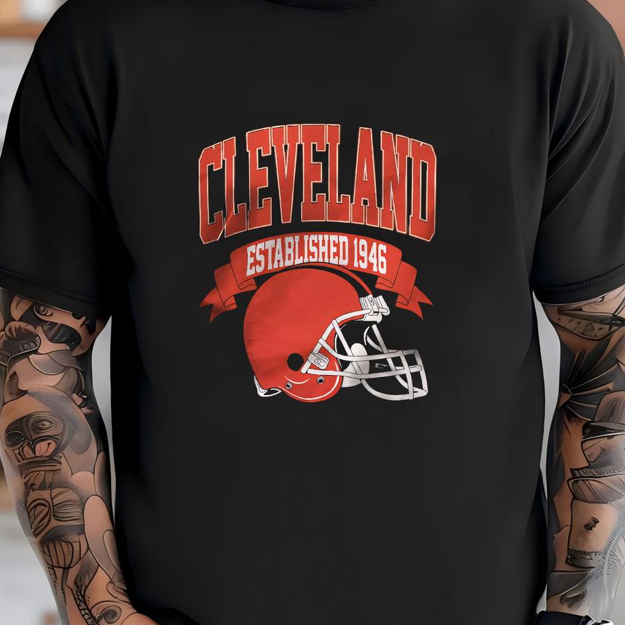 Vintage 1946 Cleveland Football Hoodie Unisex Adult , Youth Tee, Sweatshirt T-shirt