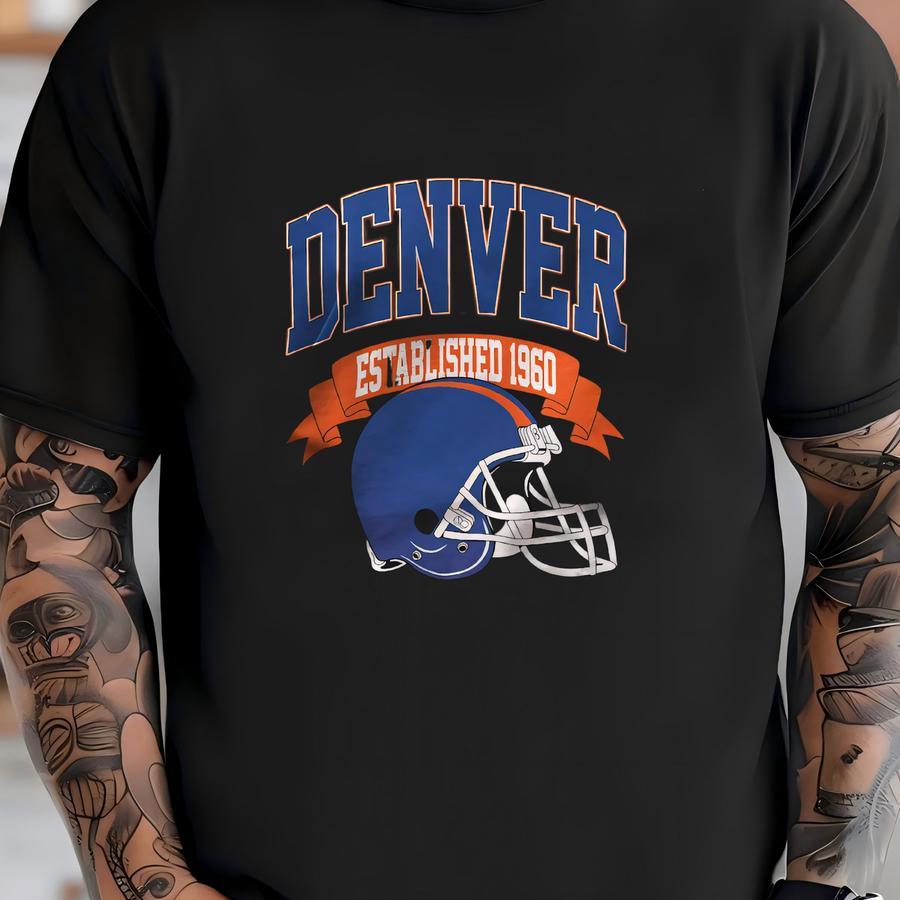 Vintage 1960 Denver Football Hoodie Unisex Adult , Youth Tee, Sweatshirt T-shirt