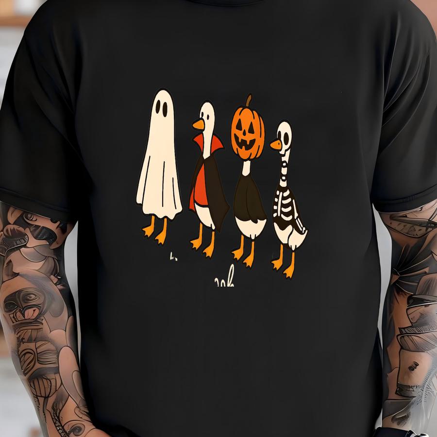 Spooky Goose Halloween Hoodie: Cotton Tee T-shirt
