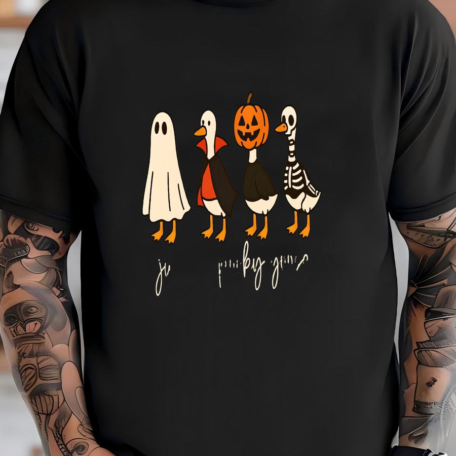 Spooky Goose Halloween Sweatshirt: Funny Retro Ghost Crewneck T-shirt