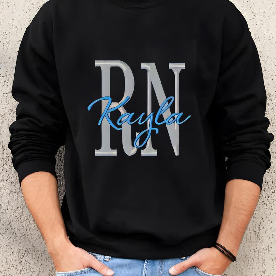 Nurse Sweatshirt, Custom Registered Nurse Crewneck, Personalized Rn Gift, Graduation Nurse Sweater, Cute Nurse Apparel Sweatshirt
