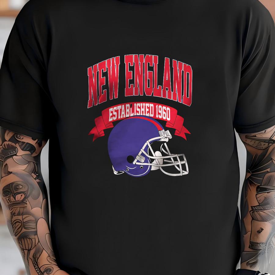 Vintage 1960 New England Football Hoodie Unisex Adult , Youth Tee, Sweatshirt T-shirt
